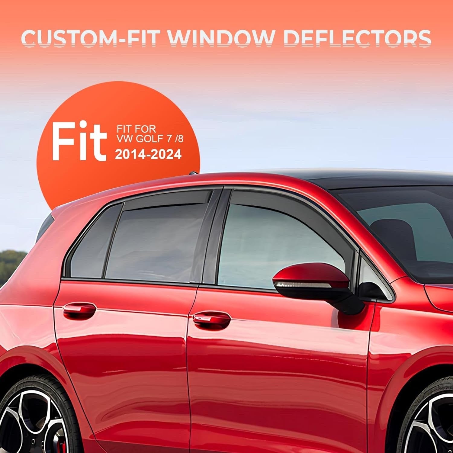 Window Wind Deflectors Visors for VW Golf MK7 MK8 Hatchback 2014-2024