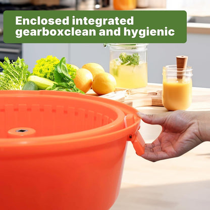 Commercial Salad Spinner Dryer 20L 5 Gal Manual Lettuce Vegetable Drainer Orange