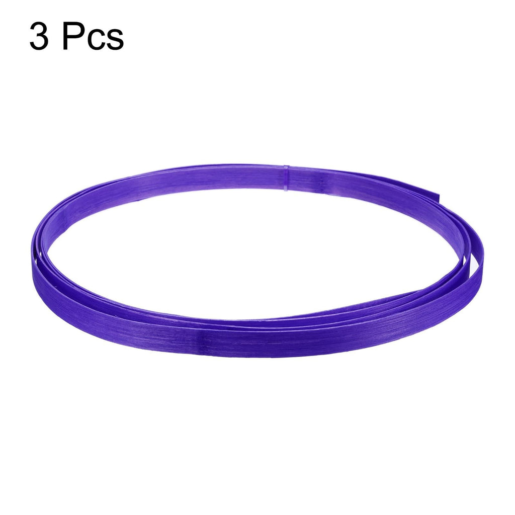 sourcing map 3Pcs Bamboo Strips for Weaving 10 Ft x 0.6" Strips for Craft Purple