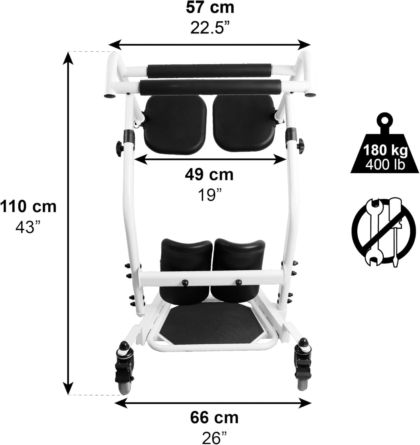Elderly Transfer Chair Stand Assist Patient Transport Mobility Aid Padded