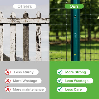 Fence Posts 7ft 213cm 7 Pack Metal U Channel Steel Garden Wire Mesh Green No Dig