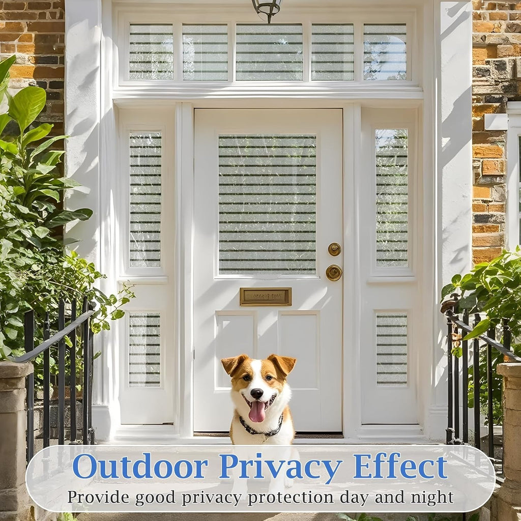 Lifetree Frosted Stripe Window Film Static Cling Privacy UV 90 x 400 cm