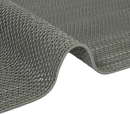 Non Slip Drainage Matting 5m x 90cm Grey PVC Wet Area Floor Runner 5.5mm Thick