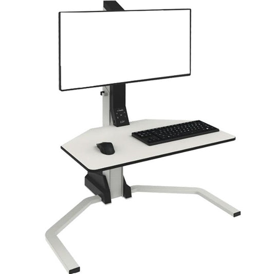 Silverline Freedom Electric Sit Stand Desk Riser Electric Single Monitor - White