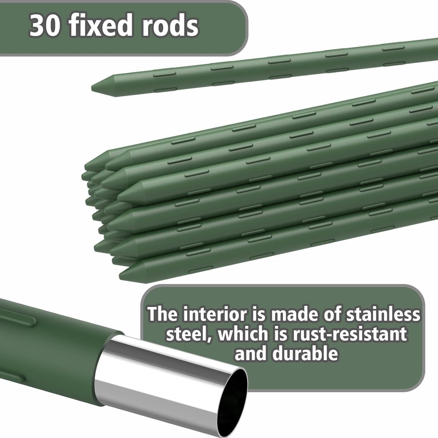 Temporary Garden Fence Mesh 1m x 30m Plastic Barrier 30 Pins Dog Chicken Roll