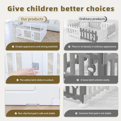 Baby Playpen 150x110x60cm Toddler Safety Activity Centre Indoor Outdoor White