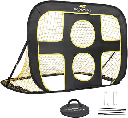 Football Goal Pop Up Kids 2-in-1 120x80x80cm Target Net Carry Bag Indoor Outdoor