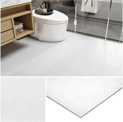 White Peel Stick Floor Tiles 30x30 Waterproof Vinyl Self Adhesive Bathroom 12Pcs