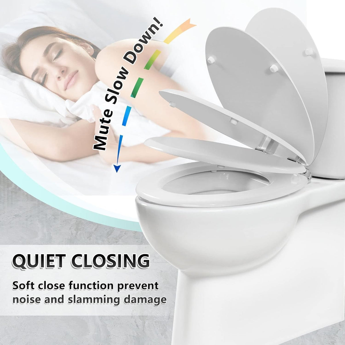Toilet Seat Soft Close Wooden Oval Black Quick Release Adjustable Hinges 45x37cm