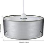 Modern Grey Ceiling Light Shade 2 Tier Drum Fabric Lampshade 30cm