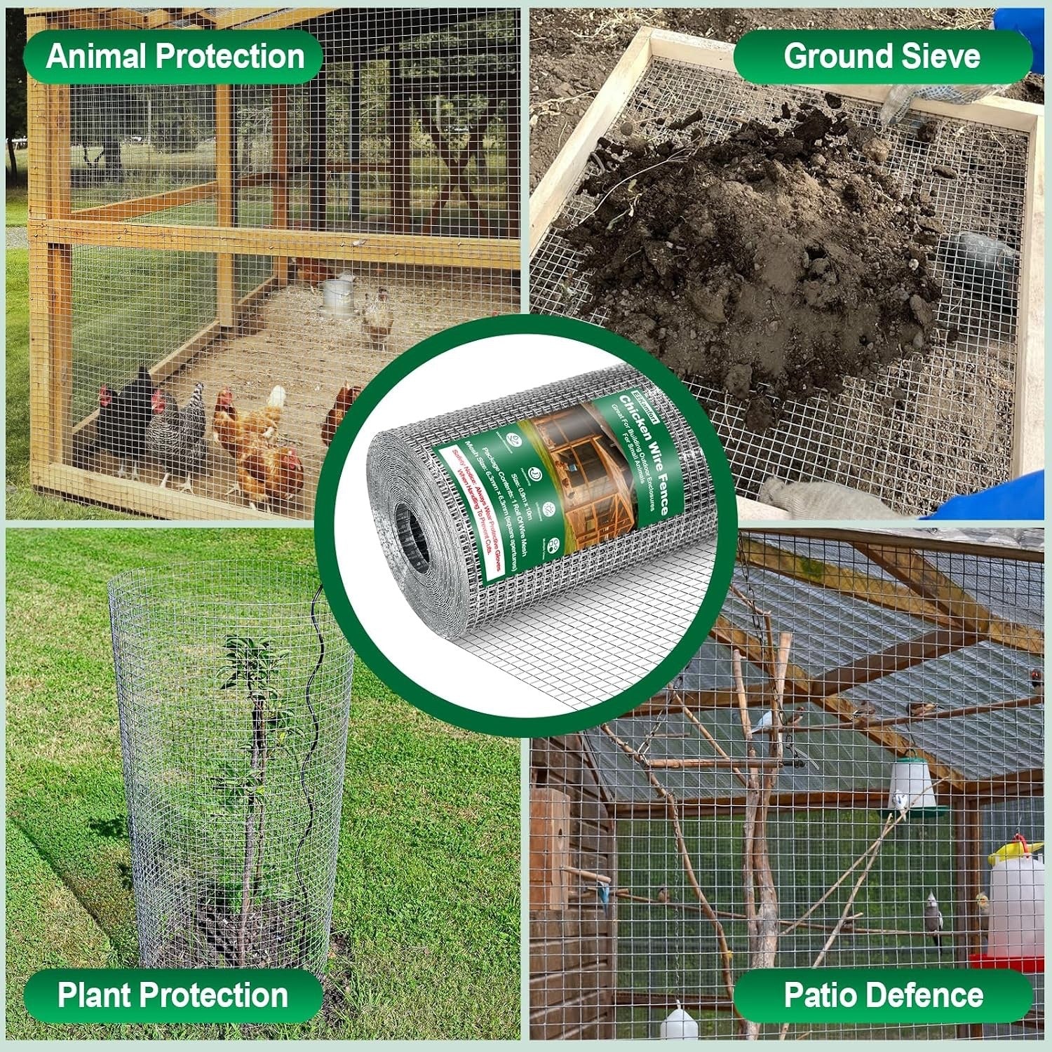 Chicken Wire Mesh Roll 10m 90cm 0.6mm Galvanized Welded Garden Fence Netting