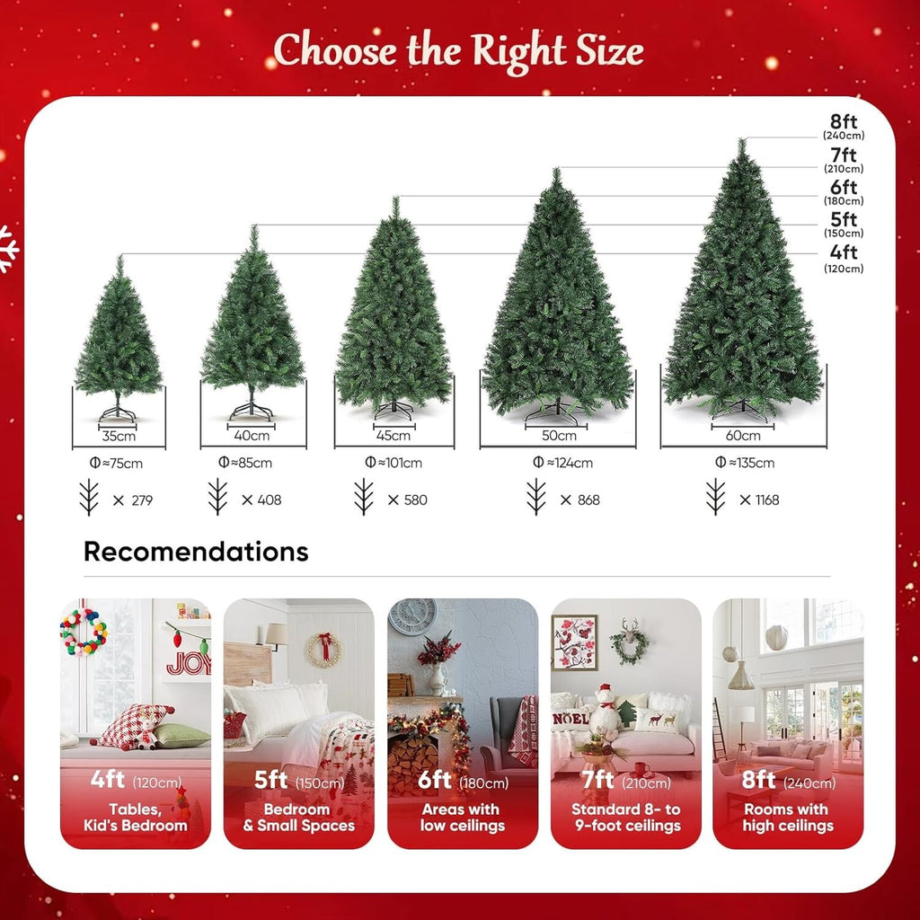 SALCAR 5ft Artificial Christmas Tree – Full & Realistic 150cm Spruce Pine