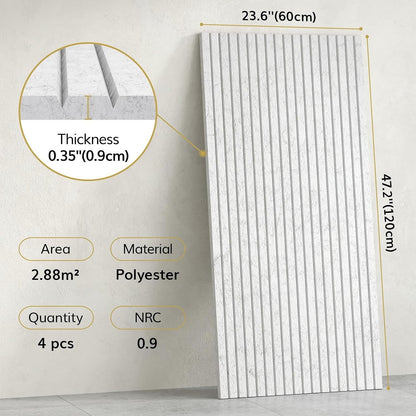 Acoustic Soundproof Wall Panels 4 Pack Grey 120x60cm Self Adhesive Echo Absorb