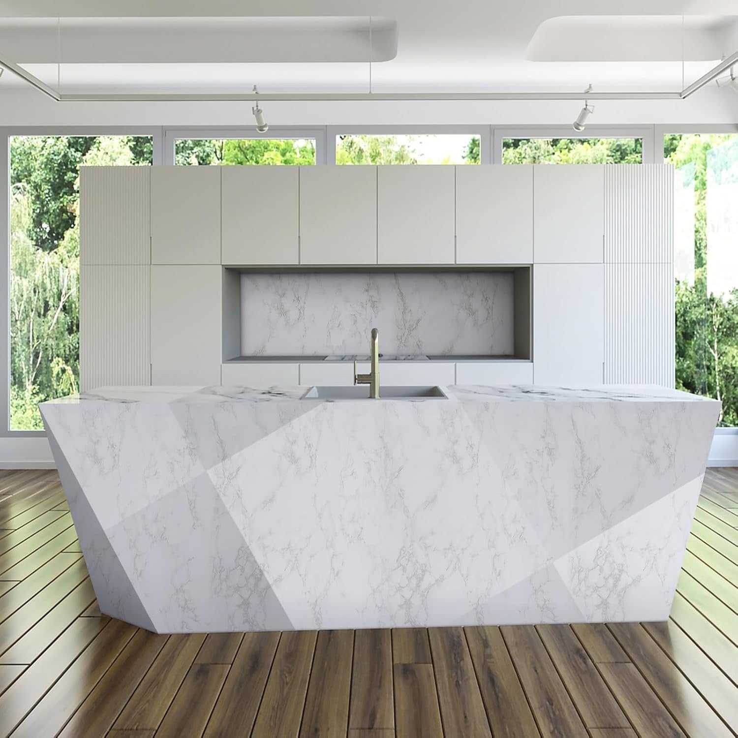 Marble Sticky Back Plastic 90cm x 6m Waterproof Vinyl Wrap Kitchen Worktop