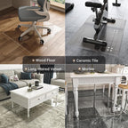 91x91cm Tempered Glass Chair Mat Clear Beveled Edge Carpet Hardwood Floor