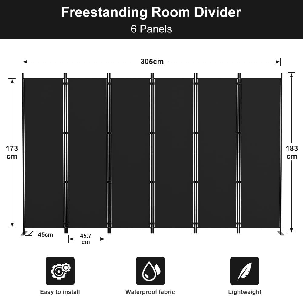 Room Divider Folding Privacy Screen Freestanding Portable Partition Separation