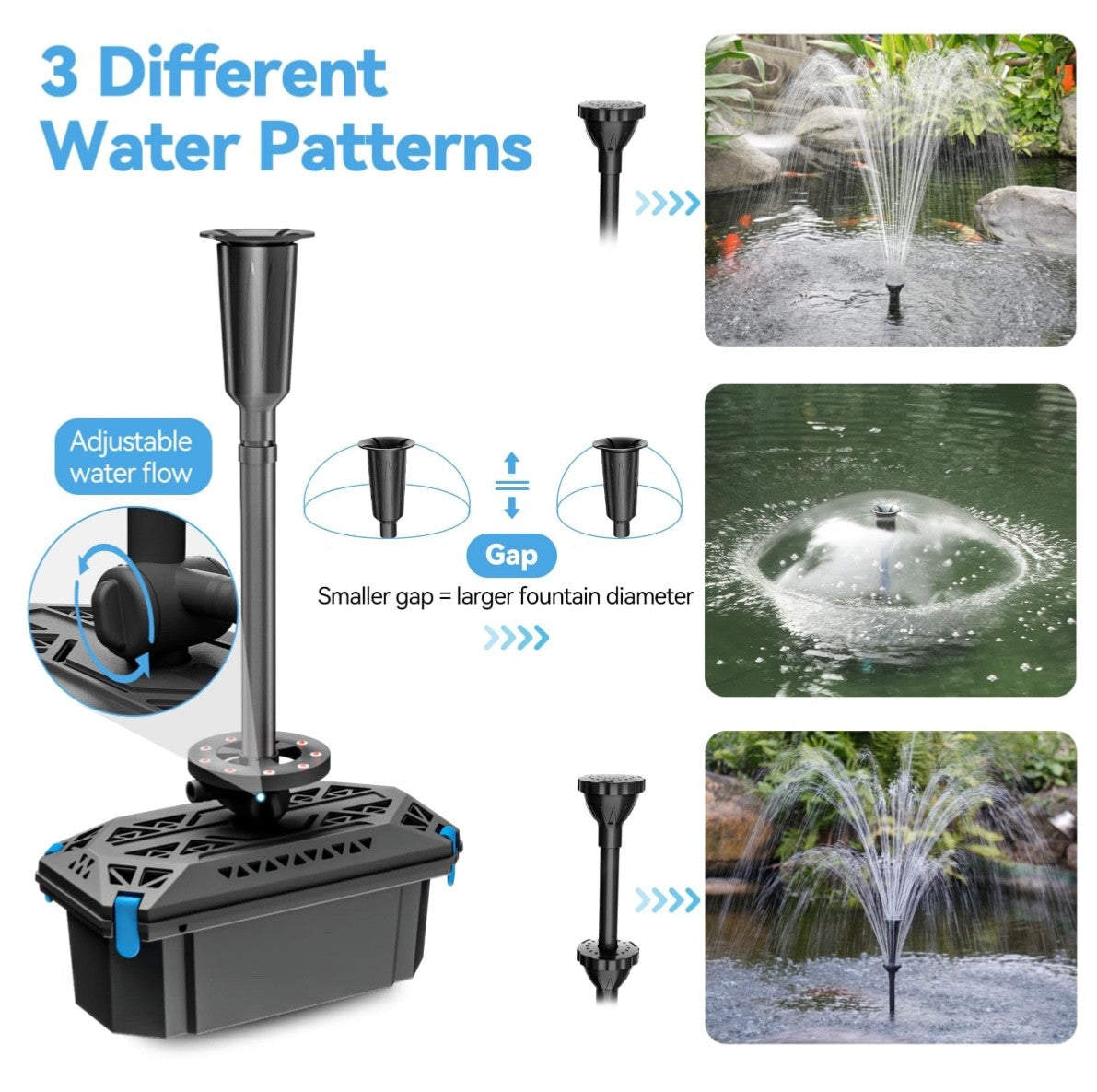 Biling Pond Filter Kit with RGB LED Lights 2500 l/h Biological Filtration System