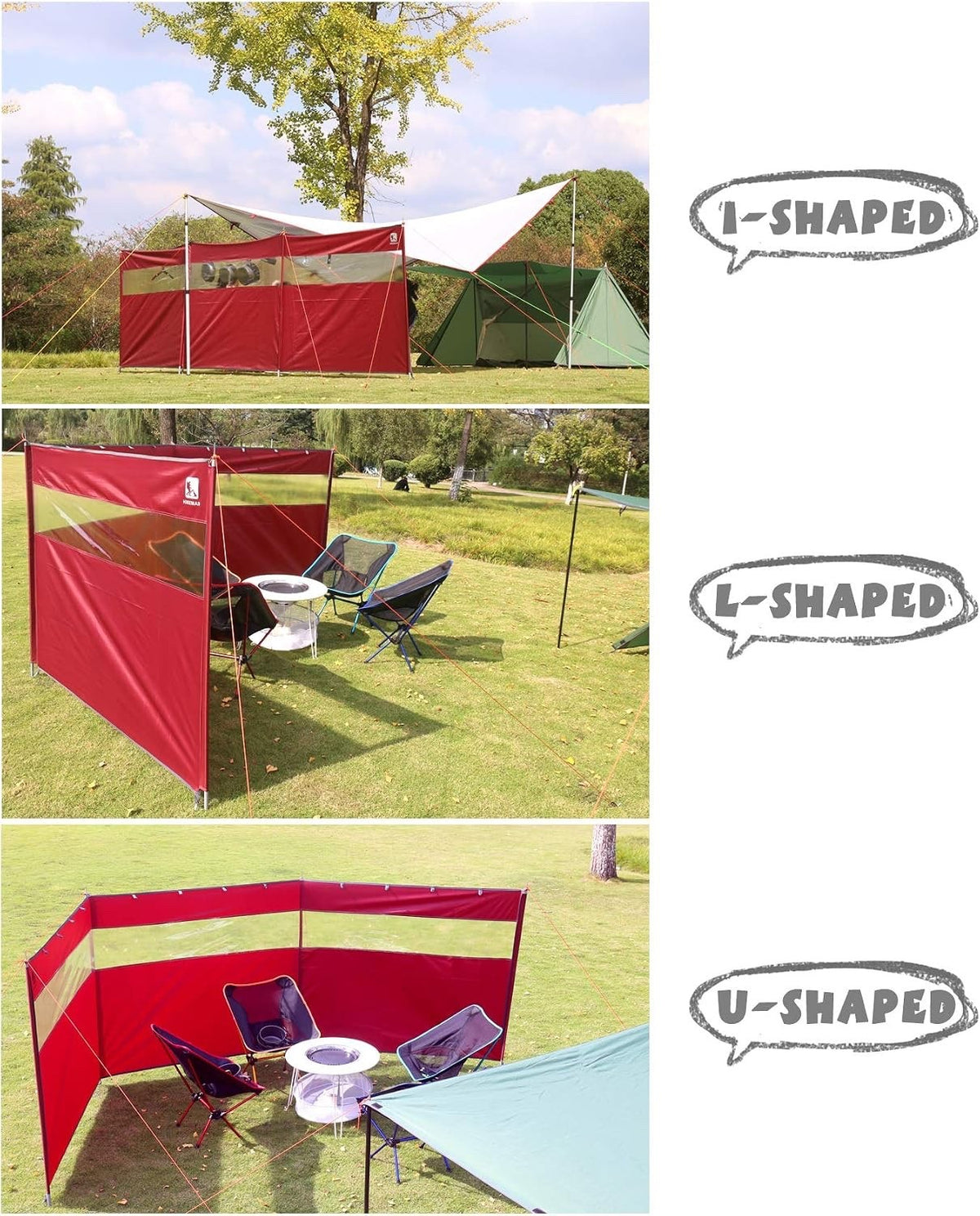 Camping Windbreak 4.4m Outdoor Privacy Shelter Oxford Iron Black HIKEMAN Tarp
