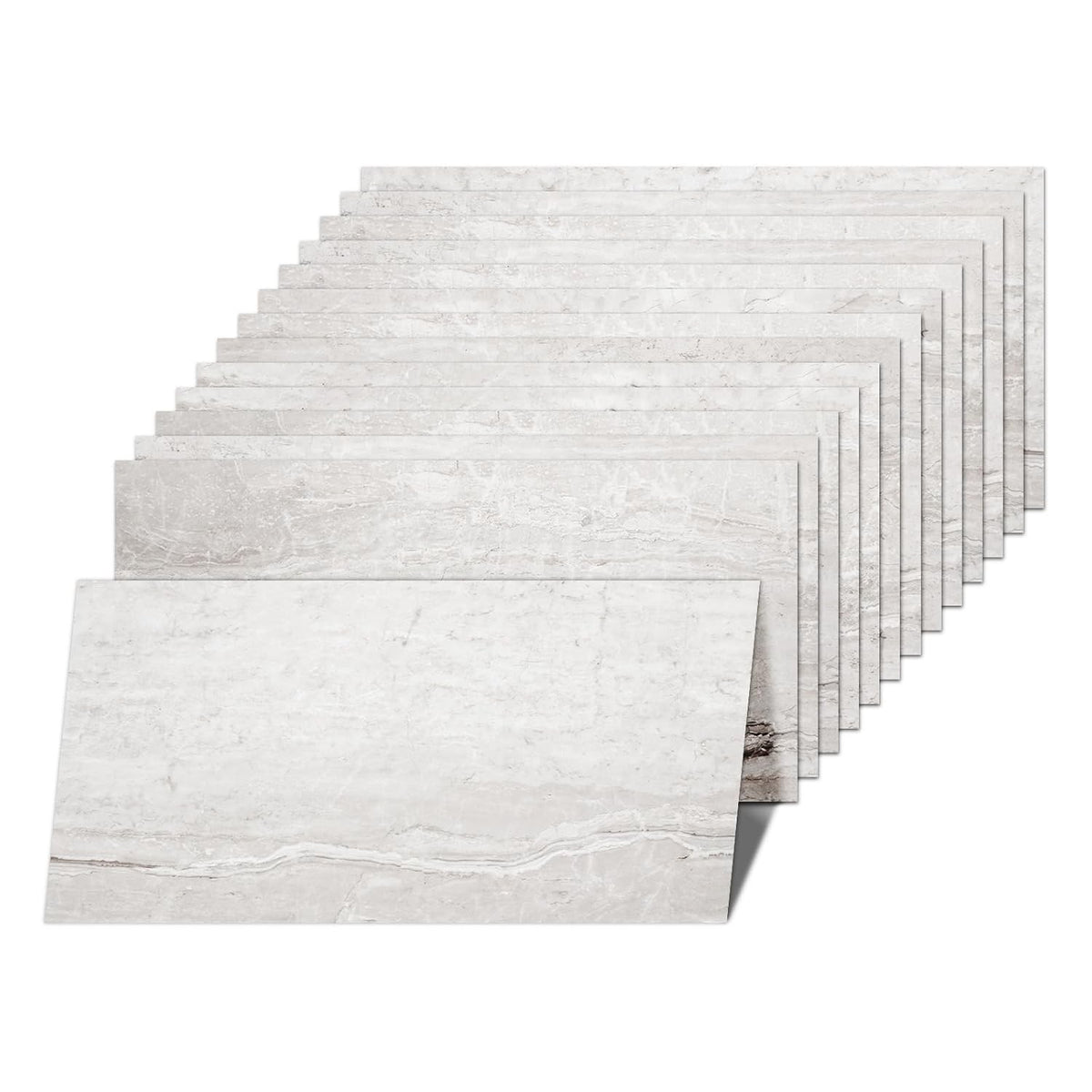 Self Adhesive Vinyl Floor Tiles Stone Effect Natural Travertine 12 Pack 2.23m²