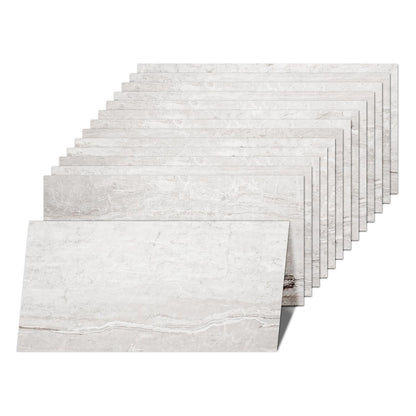 Self Adhesive Vinyl Floor Tiles Stone Effect Natural Travertine 12 Pack 2.23m²