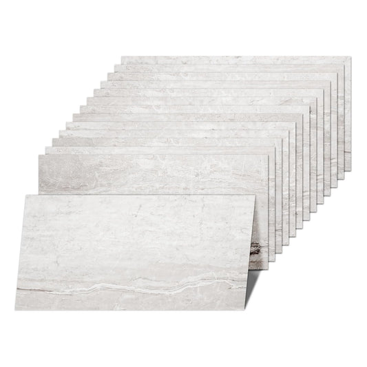 Self Adhesive Vinyl Floor Tiles Stone Effect Natural Travertine 12 Pack 2.23m²