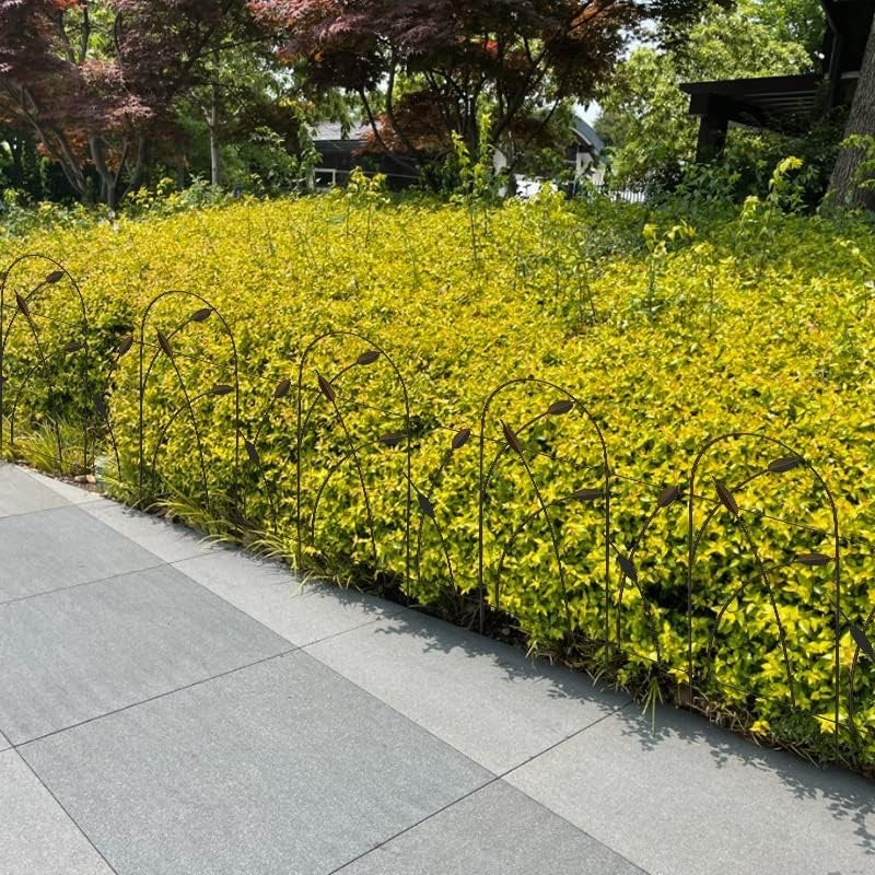 10 Panel Metal Garden Fence 82x50cm No Dig Rustproof Wrought Iron Border