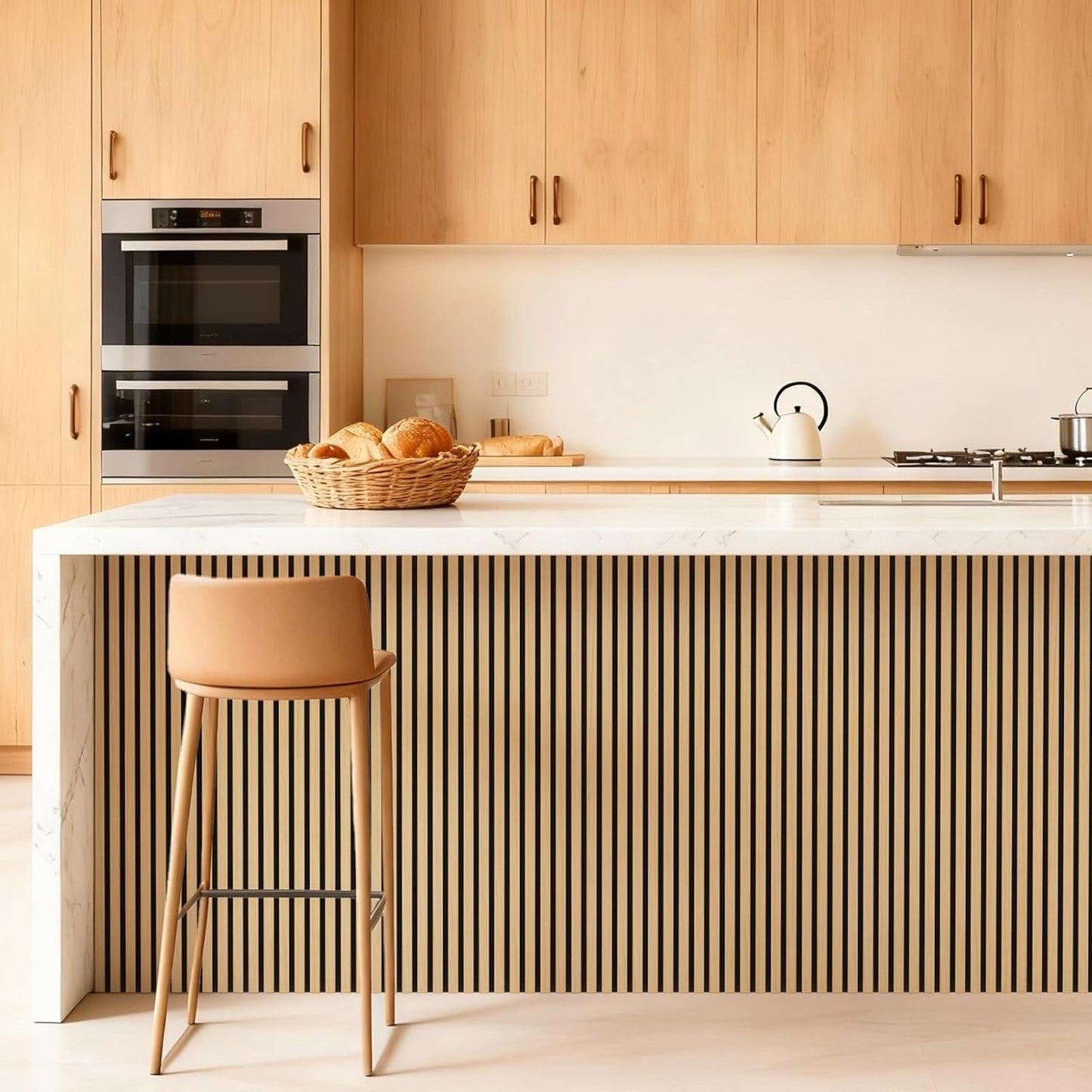 Acoustic Wood Wall Panels 4 Pack 120x60cm Natural Oak Slat Soundproof Decor