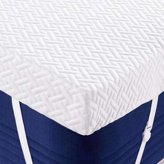 Fijinhom 3 Inch Memory Foam Mattress Topper Double Bed Washable Cover 135x190cm