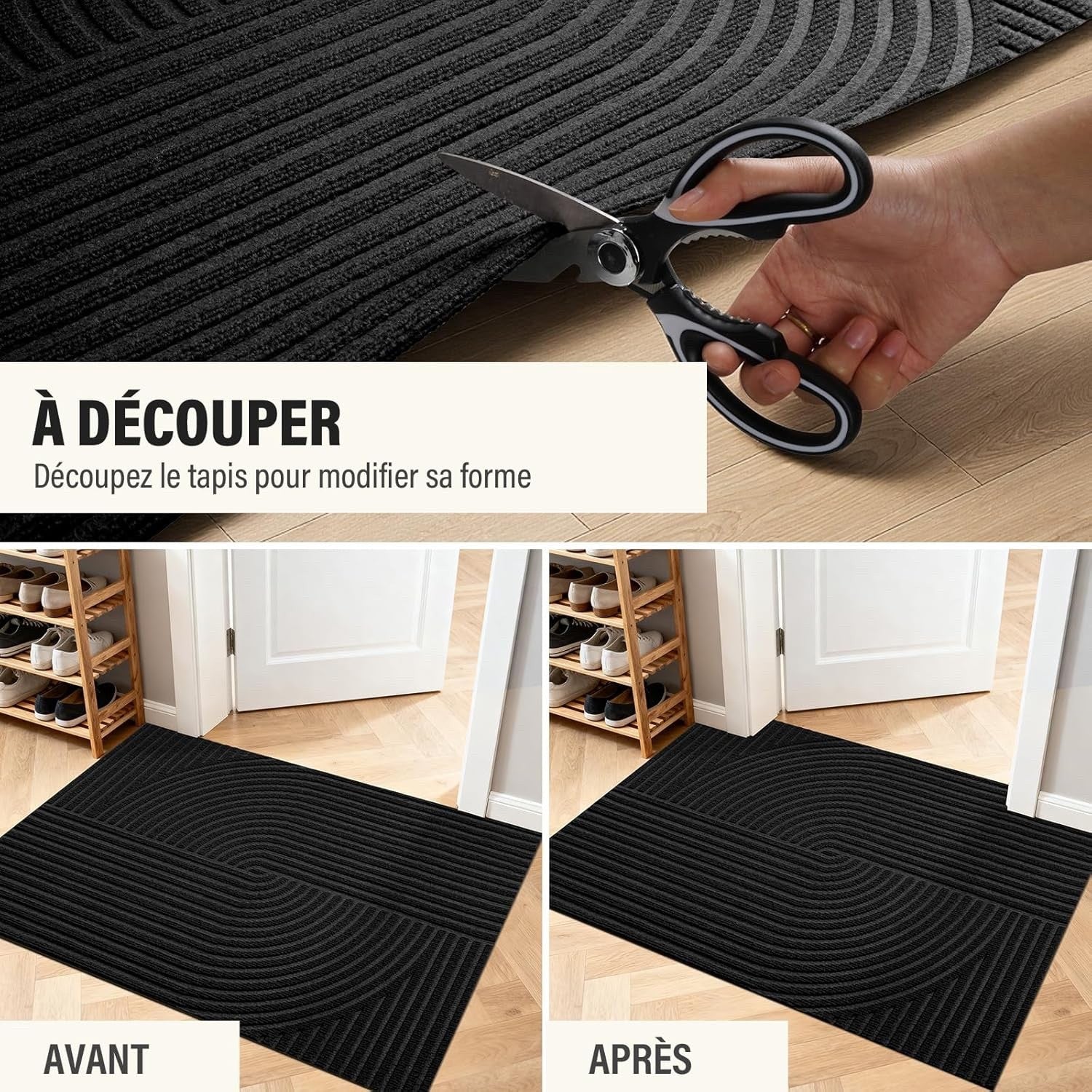 Indoor Doormat Non Slip Dust Catcher Floor Mat Entrance Rug Washable 90x150 cm