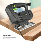 400W Electric Jigsaw Variable Speed 3000SPM 45° Bevel Cutting Power Tool