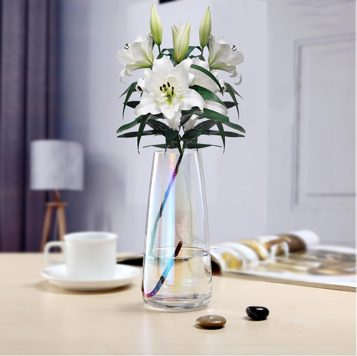 Glass Flower Vase Thick Glass Center pieces Vases Modern Home Clear Decor