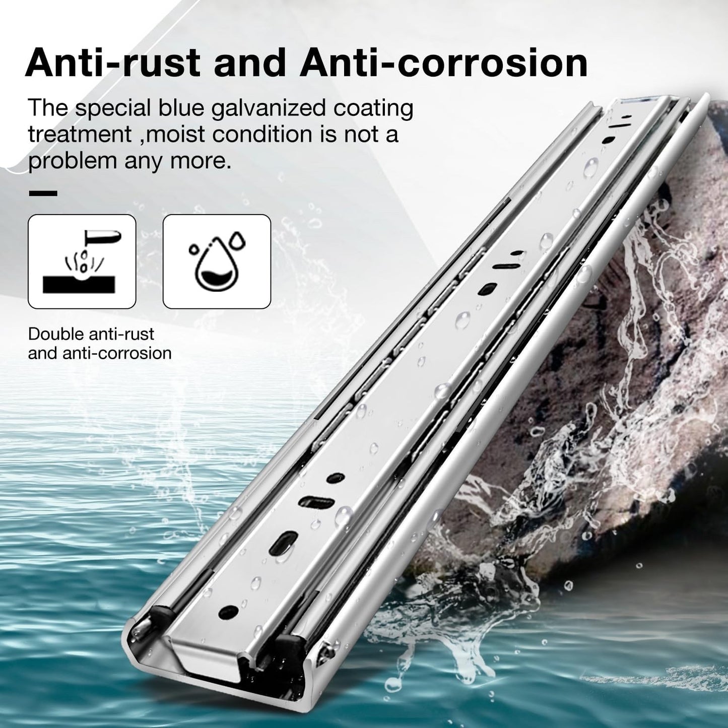 600mm Heavy Duty Locking Drawer Slides Full Extension Ball Bearing Runners Pair