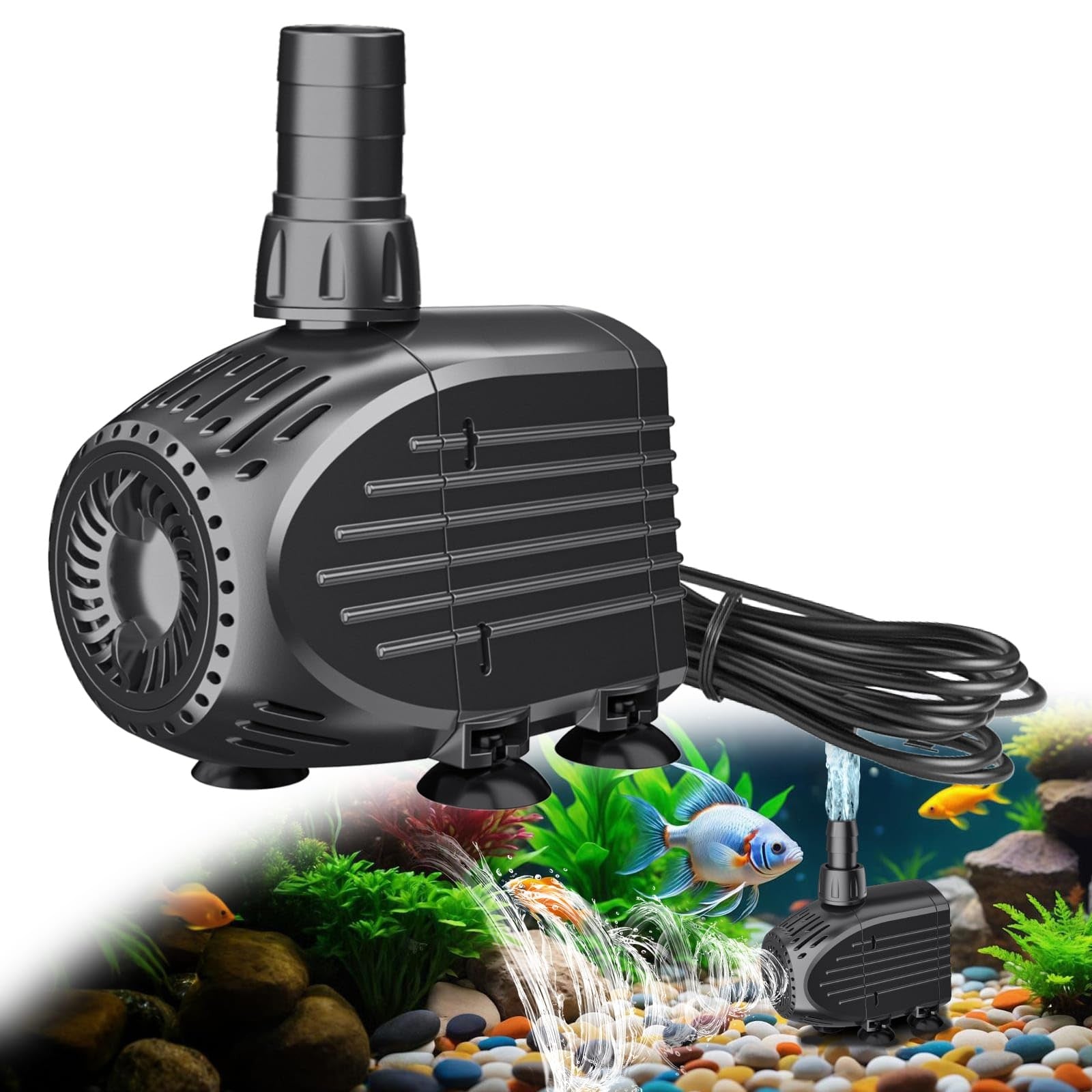 Billing Submersible Pump for Pond Dirty Water, 60W 3200 L/H Quiet Pond