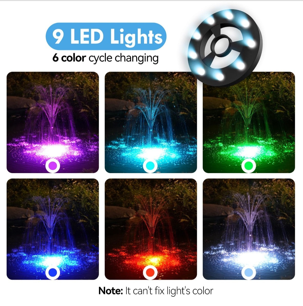 Biling Pond Filter Kit with RGB LED Lights 2500 l/h Biological Filtration System