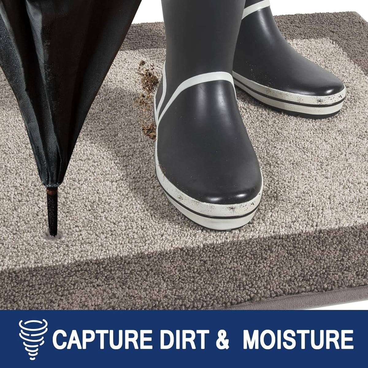 Dirt Trapper Door Mat 80x120cm Non Slip Washable Absorbent Indoor Rug Beige