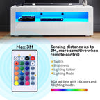 1200mm LED TV Stand White Gloss Cabinet Unit for 32-50 Inch TV Storage