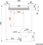 LED Bathroom Mirror 500x700mm Shaver Socket Demister Touch Control