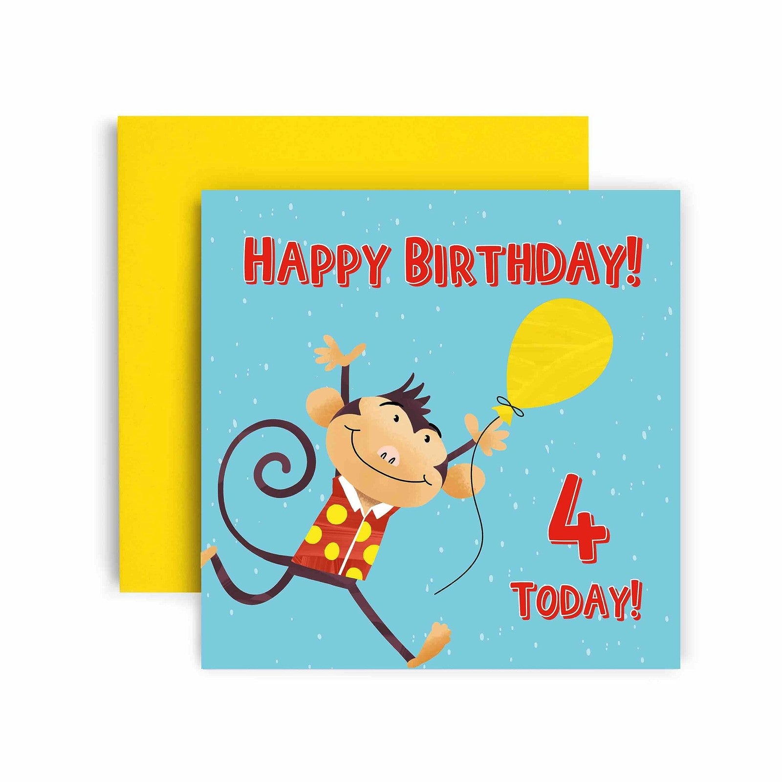 Huxters 4th Birthday Card – Monkey Birthday Cards for Boys and Girls
