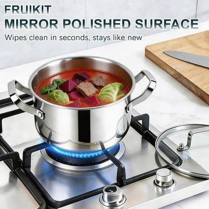 Pots Pans Cookware Set 24 Piece Stainless Steel Induction Hob Frying Pan Silver