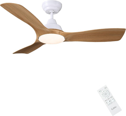 Ceiling Fan Light Remote Control 42 Inch Woodgrain LED Dimmable Reversible Motor