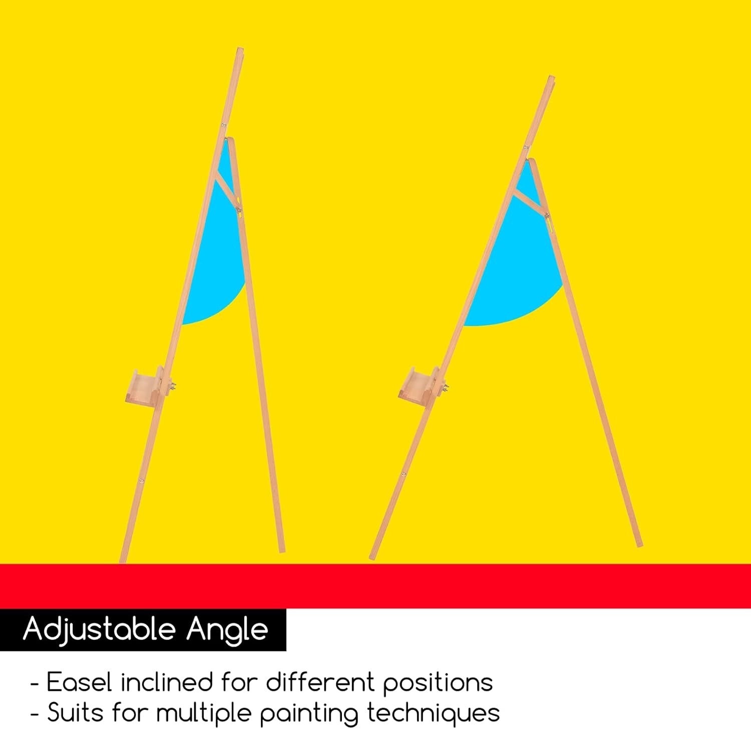 MEEDEN Wooden A-Frame Easel Floor Display Easel Stand Beech Wood