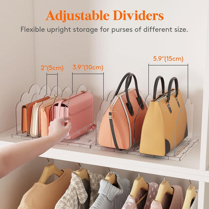 Shelf Dividers 8 Pack Clothes Adjustable Clear Closet Wardrobe Handbag Storage