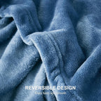 Large Fleece Throw Blanket 270x230cm Soft Warm Sofa Bed Silver Blue