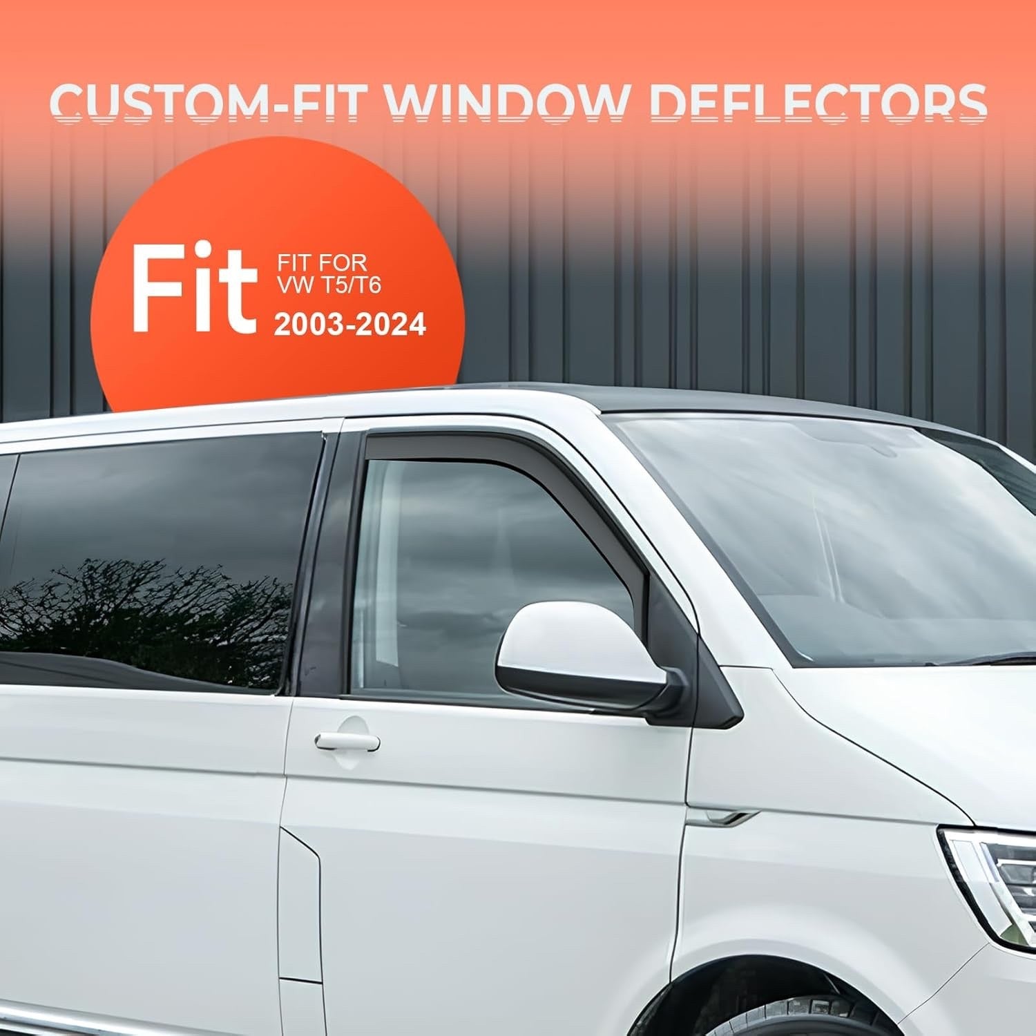 Window Wind Deflectors Rain Guards for VW Transporter T5 T6 2003-2024