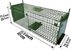 Humane Live Animal Trap Double Door Metal Cage 80x26x28cm