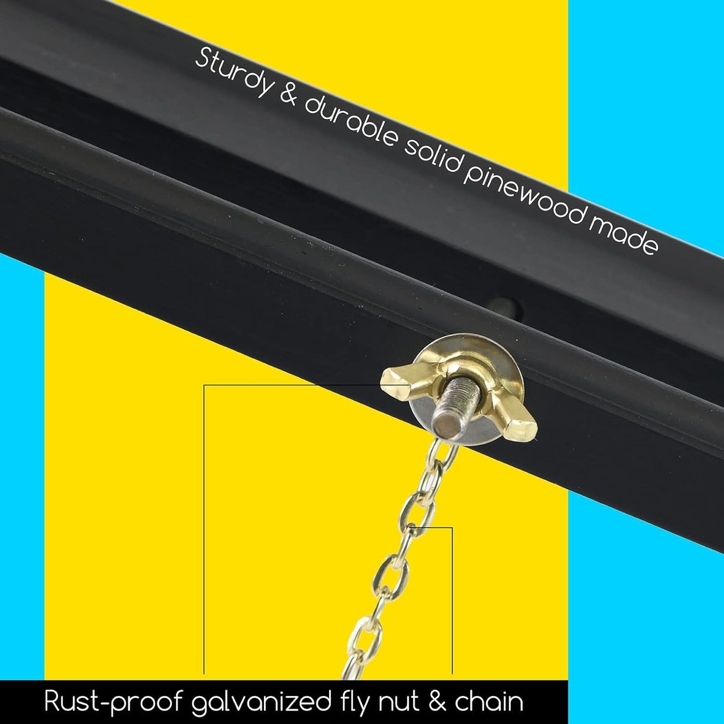 Wooden Easel Stand Tripod Display Sign Holder Wedding Poster Board Black