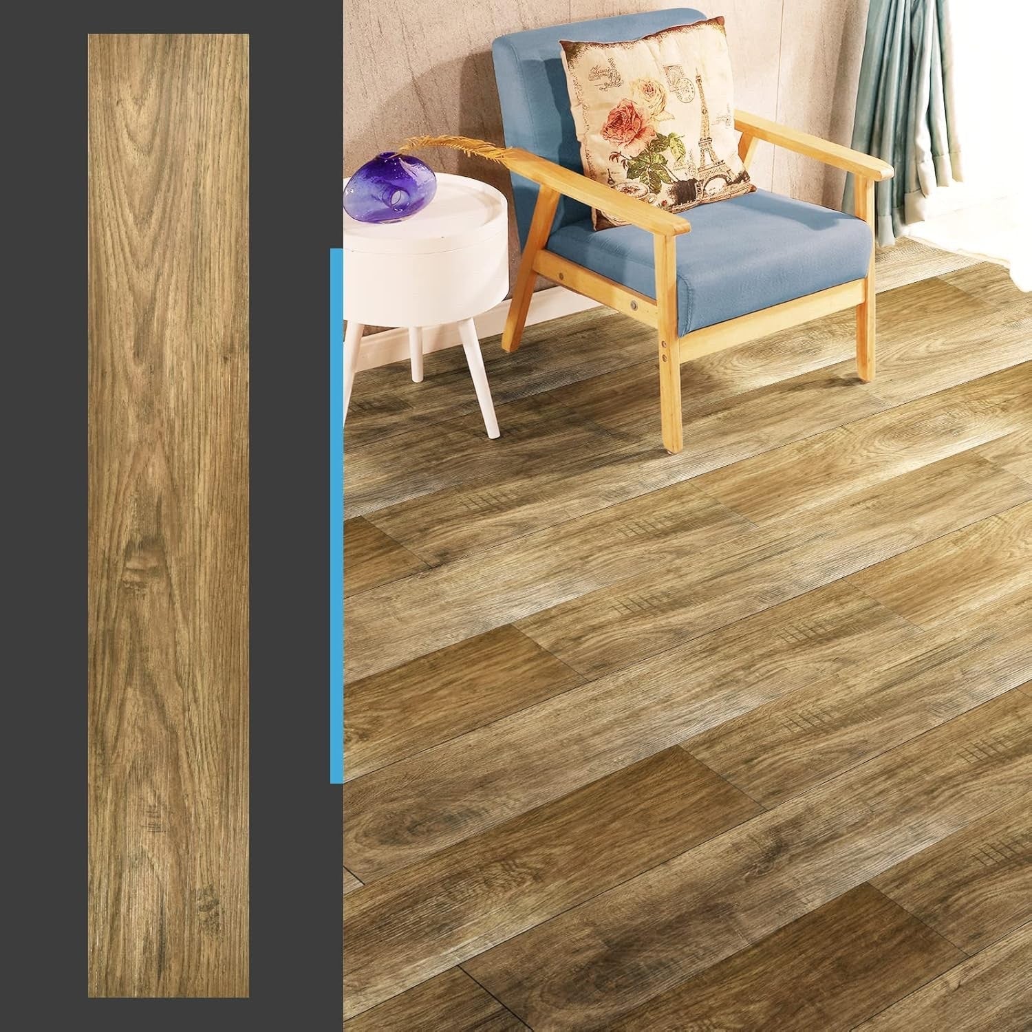 Floor Tiles Vinyl Peel Stick 36 Pack Wood Effect Waterproof Self Adhesive Planks