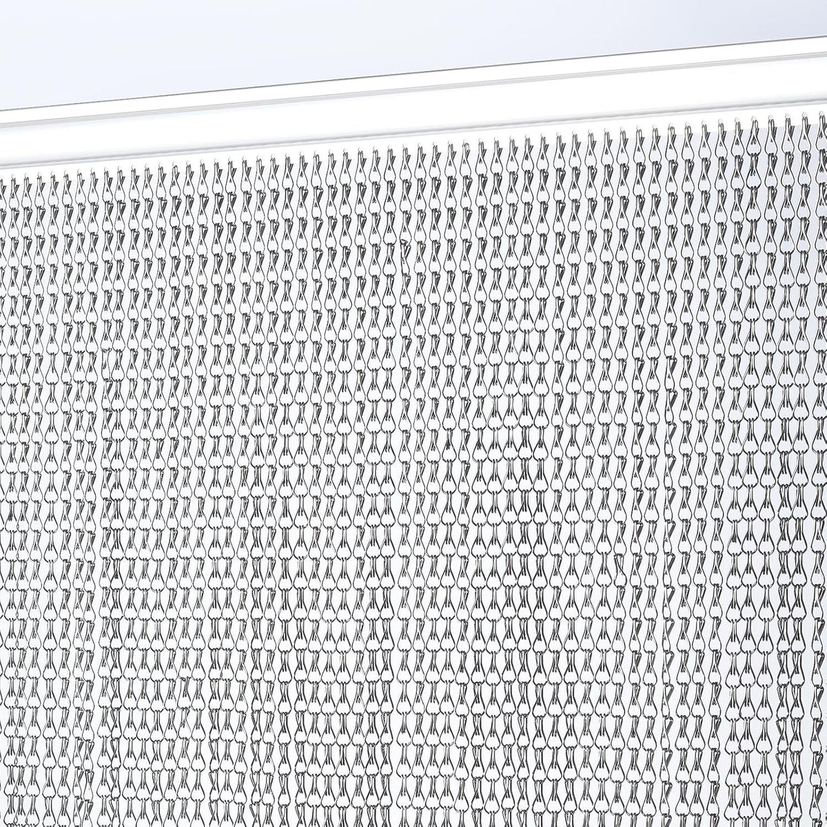 Chain Curtain Aluminum Fly Screen Door 100x210cm Black Insect Privacy Barrier