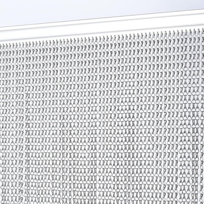 Chain Curtain Aluminum Fly Screen Door 100x210cm Black Insect Privacy Barrier