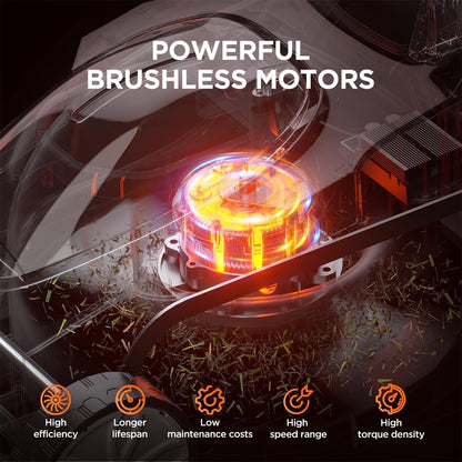 Litheli Cordless Lawn Mower 20V 33cm Brushless 5 Heights 30L 4.0Ah Battery